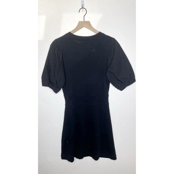 Grey State Puff Sleeve Cotton Terry Sweatshirt Mini Dress Black Size 1 Small - Picture 5 of 7